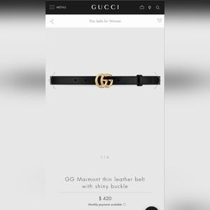 Gucci GG Women's Black Thin Slim Leather Belt 409417 0YA0O 80 32